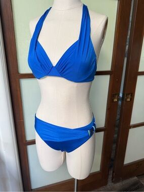 La Perla Royal Blue Halter Bikini Set